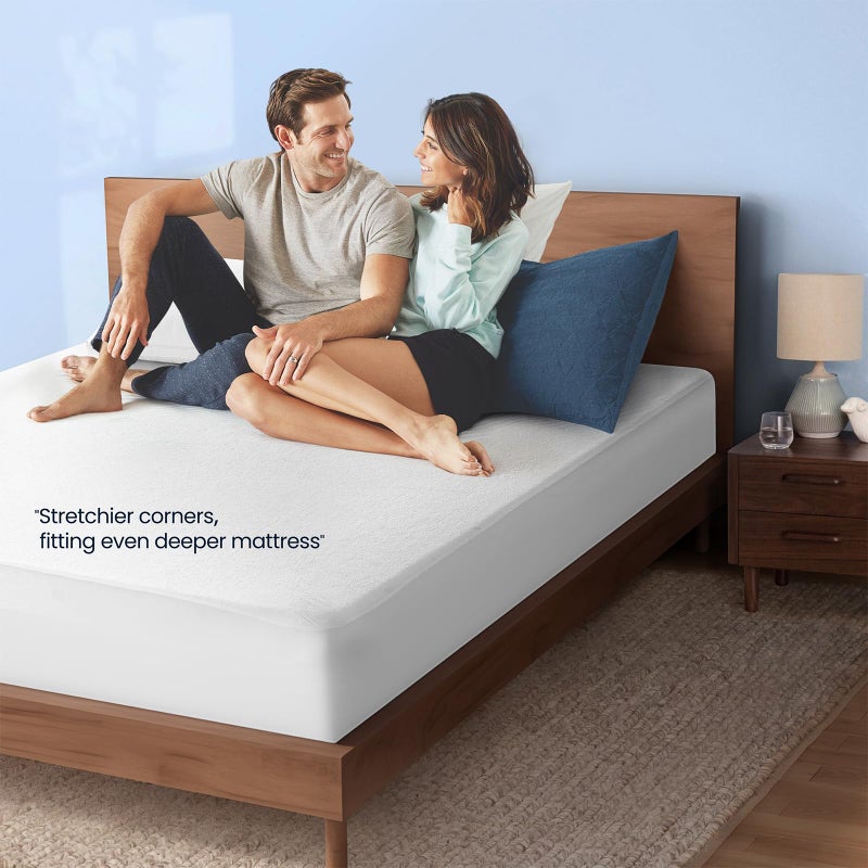 TASTELIFE Waterproof Mattress Protector Queen Size, Breathable & Noiseless Waterproof Mattress Cover Fitted Deep Pocket from 8" to 21" Mattress, Smooth Washable Queen Bed Protector (Queeen, White) - Image 5